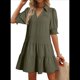 thumbnail image 1 of Vestido Plisado de Corta para Mujer, Verde , Talla XL, 1 of 5