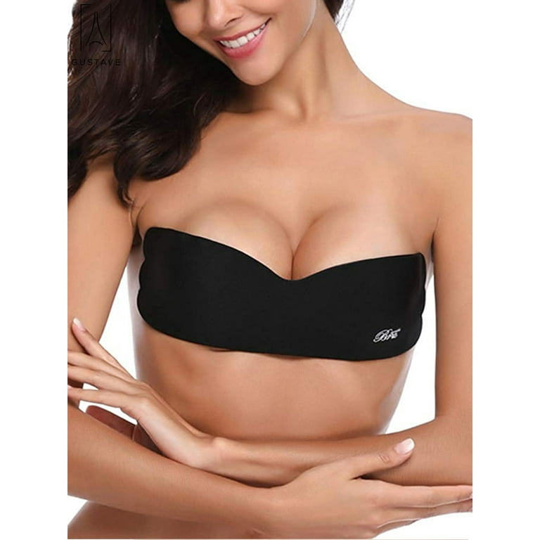 Buy Bluebird- Women's Silicone Gel Sticky Push Up Adhesive Invisible Backless  Bra Magic Nipple Covers Strapless Bra (Black, B Cup) Online In India At  Discounted Prices