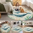 thumbnail image 6 of Round Area Rug 8ft,Nautical Ocean Sea Whale Starfish Washable Carpet Non-Slip Runner Accent Rugs Indoor Floor Mat for Bedroom Living Room Decor,Vintage Back, 6 of 9