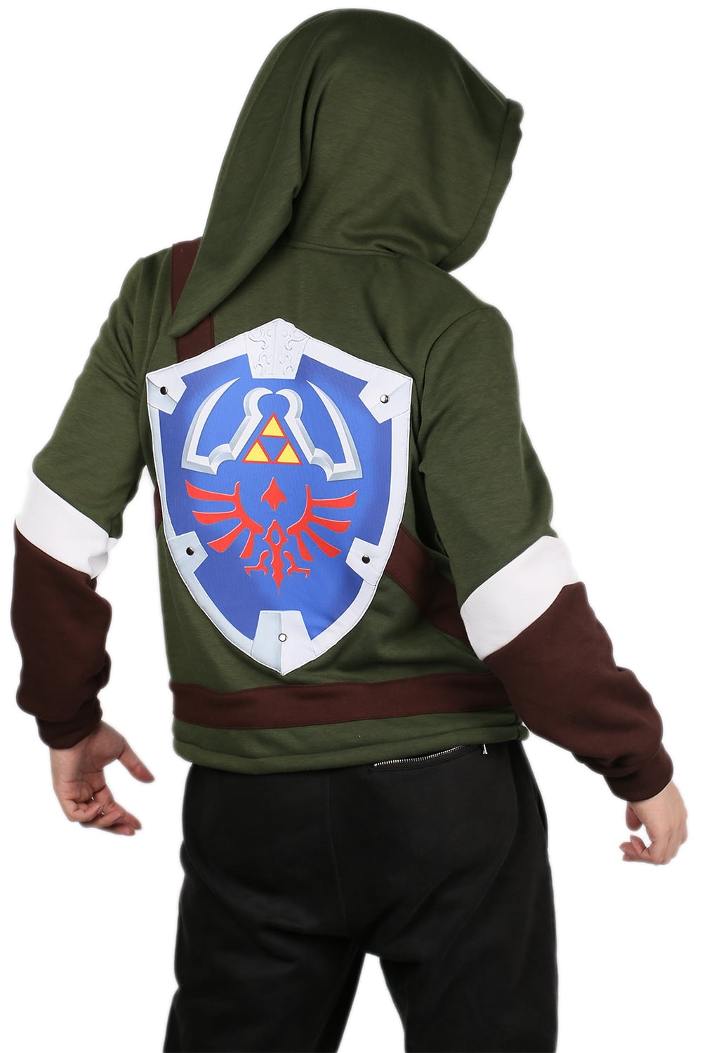The Legend of Zelda Link Hoodie Cosplay Sweatshirt Deluxe Olive Green Polyester Costume L Xcoser Walmart