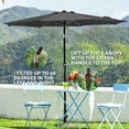 thumbnail image 4 of JUSTLET 9' Outdoor Market Patio Umbrella W/ Push Button Tilt And Crank, Gray, 4 of 9