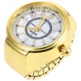 thumbnail image 3 of 1 elegante reloj de dedo con minianillo de cuarzo, joyería para hombres y mujeres (dorado), 3 of 5