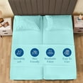 thumbnail image 3 of 800 Thread Count 100% Egyptian Cotton Sheets Split Queen Size Bed Sheets 5 Piece Sheet Set 12" Deep Pocket of Fitted Sheet Color Aqua -Blue Solid, 3 of 5
