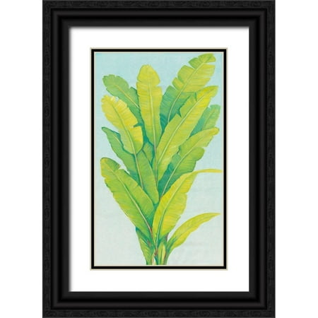 OToole Tim 12x18 Black Ornate Wood Framed with Double Matting Museum Art Print Titled - Chartreuse Tropical Foliage II