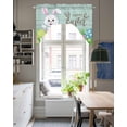 thumbnail image 4 of Easter Rabbits Swag Valances for Windows, Small Curtains Drapes, Watercolor Eggs Cute Bunny Grass Flowers Blue Kitchen Window Curtains Over Sink Window Treatment Valance for Bedroom/Bathroom 56"x36", 4 of 5