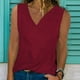 thumbnail image 2 of Blusas sin mangas sueltas informales con cuello en V de color sólido para mujer Pompotops lopia995513, 2 of 4