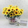 thumbnail image 5 of 10 Bunches Artificial Sunflower Fake Sunflowers Realistic Silk Sunflower Bouquet with Stems for Wedding Decor Baby Shower Arrangement Table Centerpieces Outdoor Indoor Decor 7 Heads Sunflower/Bunch, 5 of 6