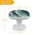 thumbnail image 4 of HemaKayy 4 Pack 1.2" Decorative Cabinet Knobs - Elegant, ABS Glass Square White Handles for Kitchen, Bedroom, Bathroom, and Home Furniture Decor - Unique Marble Texture, 4 of 6