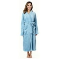 thumbnail image 6 of Womens Robes Plush Fleece Hooded Bathrobe Thick Nightgown with Pockets Sleepwear Lake Blue S, 6 of 9