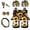 Animal Fur Sunflowers, variant on Uorisanigo Hummingbird Purple Rose Auto Front and Rear Cushion Covers Water Coaster Gear Lever Cover Hand Brake CoverSteering Wheel Cover Pillowcase for Cars Easy to Install 11 PCS