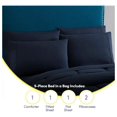 thumbnail image 6 of 5 Piece Comforter Set Bag Solid Color All Season Soft Down Alternative Blanket & Luxurious Microfiber Bed Sheets, Navy,, 6 of 7