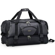 Protege 29" 2-Section Large Rolling Duffel- Charcoal Black & Grey
