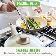 GreenLife 16 Piece Nonstick Cookware Set, Soft Grip Non-Toxic, Dishwasher Safe, Taupe