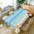 thumbnail image 5 of 60x84inches Tropical Ocean Beach Rectangle Tablecloth Palm Tree Leaves Blue Water Seashells Sand Beach Table Cloth Washable and Wrinkle Resistant Table Cover for Kitchen Dinning Outdoor Use, 5 of 7