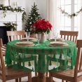thumbnail image 5 of Sm:)e Dark Green Christmas Tree Farmhouse Style Lace Jacquard Tablecloth 60 Inch, Yarn-Dyed Woven Table Cover for Dining Decor, Round, 5 of 6