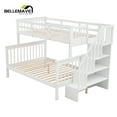 thumbnail image 3 of BELLEMAVE Twin Over Full Bunk Bed, Bunk Bed with 4-Step Stairs, Full-Length Guardrail, Footboard and Headboard, Convertible into 2 Beds, Storage Bunk Bed(White), 3 of 13