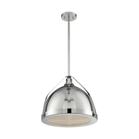 60/7213-Nuvo Lighting-Barbett-1 Light Large Pendant in Industrial Style-17.63 Inches Wide by 15.38 Inches High-Polished Nickel Finish
