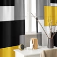 thumbnail image 6 of Yellow Kitchen Curtains 63 Inch Length Geometric Window Curtains Over Sink Set of 2, Black Grey White Curtain for Bedroom Living Room, Modern Abstract Kitchen Decor 42x63 Inch, 6 of 6