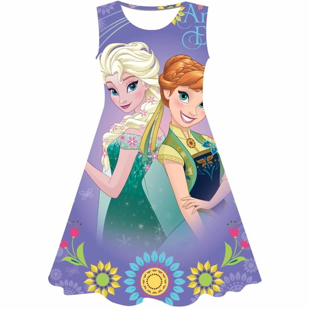 Vestido de Frozen de Disney para niñas, disfraces de dibujos animados, vestido de Frozen para niños, serie de Disney de verano, vestidos para niños, regalos de fiesta de cumpleaños, faldas 12M Gao Jinjia LED