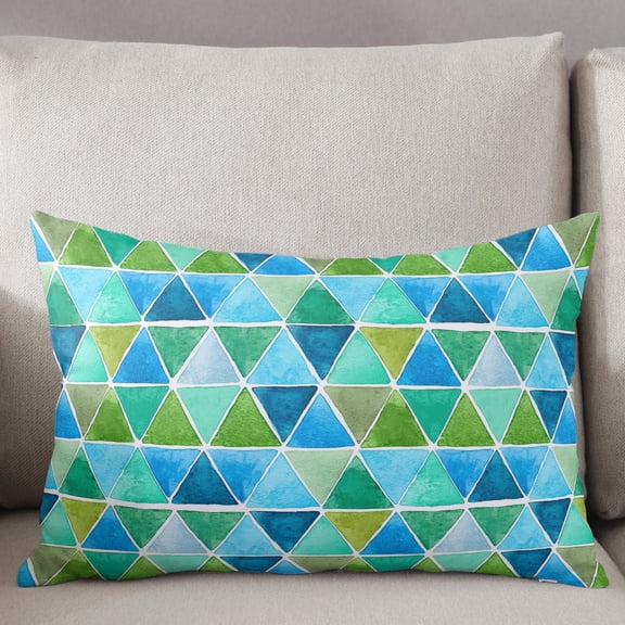 Decorative Pillow Cover 12x20 Inch Water Colors Art Lumbar Pillow Cover Soft Cushion Covers for Sofa Couch Bed, Living Room Home Decor