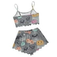 thumbnail image 4 of Tnhcen Women's Halloween Skeleton Print Cami Short Pajama Set Loungewear Sleepwear Comfortable Vacation Outfit S-2XL Dark Gray, 4 of 6
