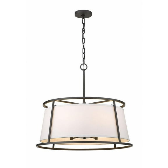 6 Light Pendant in Urban Style 26 inches Wide By 23.5 inches High-Iron Ore Finish Bailey Street Home 372-Bel-4185937