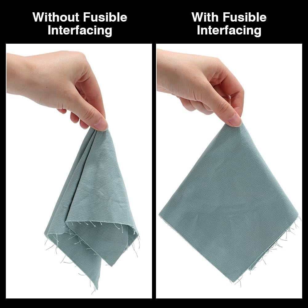 54.7Yds x 15.7" Iron on Non Woven Fusible Interfacing Fabric Light Weight Single Sided Polyester Non-Woven