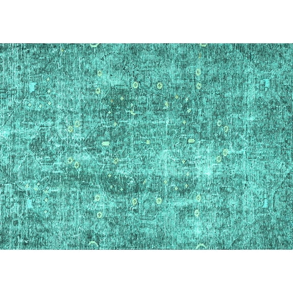 Ahgly Company Machine Washable Indoor Rectangle Persian Turquoise Blue Traditional Area Rugs, 5' x 7'