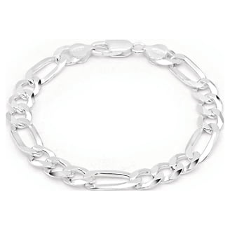 Sterling Silver Figaro Chain In Men 5.5mm Figaro / Figaroa Link Italian Chain Bracelet in .925 Sterling Silver 8\