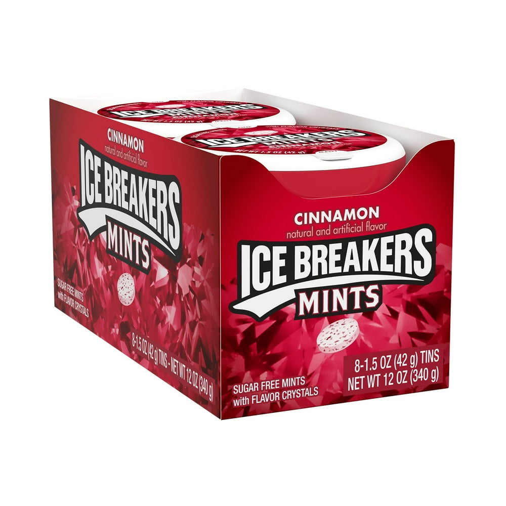 ICE BREAKERS Cinnamon Flavored Sugar Free Breath Mints, Bulk Mint Candy