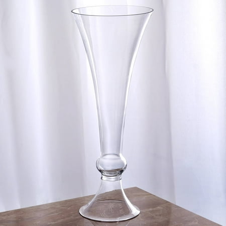 Balsacircle Clear 4 Pcs 18 Tall Glass Trumpet Vases Wedding Party