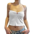 thumbnail image 3 of Musuos Women's Summer Camisole Sleeveless Slim Fit Halter Crop Tops, White, 3 of 6