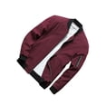 thumbnail image 3 of FAROOT Men's Bomber Jackets Solid/Contrast Color Stand Collar Long Sleeve Zip Front Coat, 3 of 6