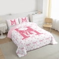 thumbnail image 3 of Homewish Bow-Tie Initial Alphabet H Bedding Comforter Set 2pcs for Adults Female Girls,Letter Monogrammed H Twin Comforter Sets Microfiber,Cartoon Bow Breathable Bedding Set,Ultra Soft Home Decor, 3 of 8