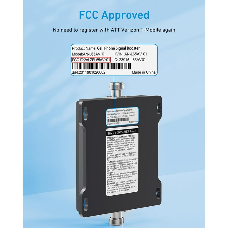 Phonetone Cell Phone Signal Booster, 12/13/17 Band, 4G/5G, FCC