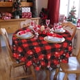 thumbnail image 2 of Mantel SuQKXCo 152 cm Rojo Negro a Cuadros Impermeable, 2 of 8