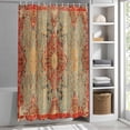 thumbnail image 3 of Vintage Red Abstract Fabric Shower Curtain Medieval Ethnic Style Turkish Texture Washable Shower Curtains for Bathroom, Waterproof Bath Curtain with Hooks Home Decor 36x72in, 3 of 8