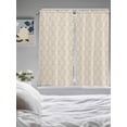 thumbnail image 3 of Bedroom Curtains 63 Inches length, Vintage Wheat Color Window Treatment Curtain Drapes, Geometric Abstract Diamonds Plaid Rod Pocket Curtain Panels for Living Room Kitchen, 42"x63", 2 Panels, 3 of 7