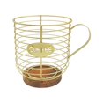 thumbnail image 3 of Tnarru Coffee Pod Basket with Wooden Base Modern Large Capacity Container Iron Coffee Pod Organizer Coffee Bar Decor for Counter Bar Gold, 3 of 8