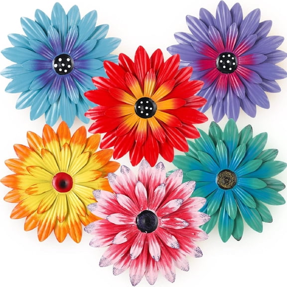 Yhmxh Metal Flowers Outdoor Decor, Metal Sunflower Wall Decor Garden Decor Art Hanging Decorations Sunflower Ornament for Outdoor Fence Garden Yard Patio Decor, Gift for Mom Friends