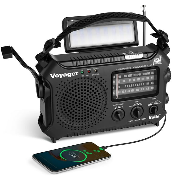Radio de emergencia Kaito KA500 con alimentación de 5 vías AM/FM/SW NOAA