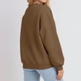 thumbnail image 4 of Relaxed Fit Crewneck Sweatshirt Women Long Sleeve Solid Color Pullover Tops Soft Fall Winter Clothes for Home and Travel, 4 of 6