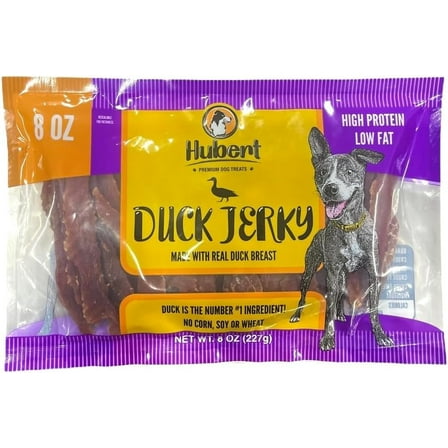 Hubert Pet Gourmet All Natural Duck Jerky Treats for Dogs, Grain Free, Low Ingredient, USA Tested - 8 oz / 0.5 lb Super Value Pack