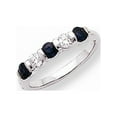 thumbnail image 2 of 14k White Gold 3mm Sapphire Fine Brilliant Diamond Anniversary Band, 2 of 4