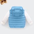 thumbnail image 4 of Xyant Baby Boys Girls Hooded Puffer Vest Toddler Winter Lightweight Sleeveless Bear Ears Zipper Up Jacket (Light Blue,12-18 Months), 4 of 4