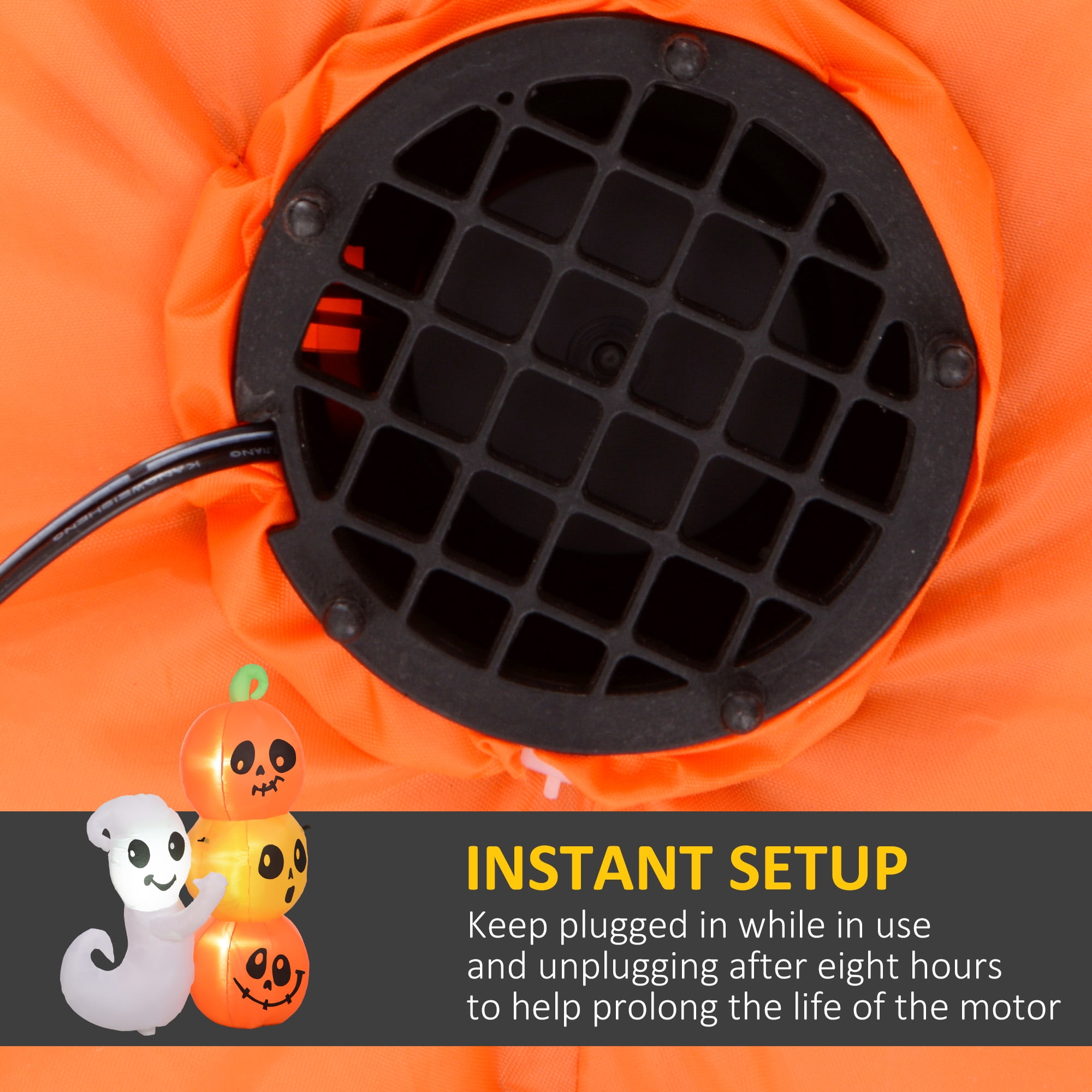 Alvantor Inflatable Halloween Decoration with Pumpkin 5ft Blow Up LED Display for Garden Indoor Outdoor