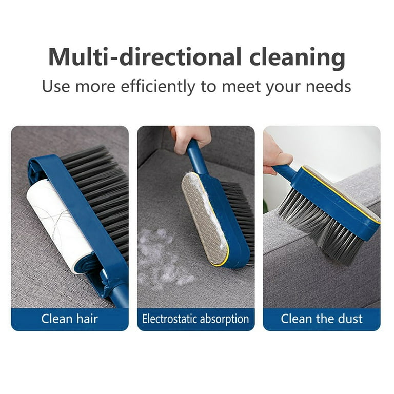 1pc Double Roller Household Dust Remover With Carpet Cleaning Function,  Multi-functional Clothes Hair Lint Roller And Bed Sweeper