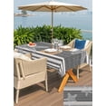 thumbnail image 5 of Outdoor Tablecloth with Umbrella Hole for Patio/Picnic/Party/Camping, Dark Gray Starfish Waterproof Table Cloth Rectangle Table Cover Washable, Coastal Summer Beach Ocean Striped (60"x 102"), 5 of 9