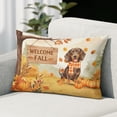 thumbnail image 2 of Welcome Fall Dachshund Cozy Autumn Field Pumpkins Golden Leaves Pillowcase Double Sided Wiener Dog Lover Gifts Idea Pillow Case Covers - 12013, 2 of 3