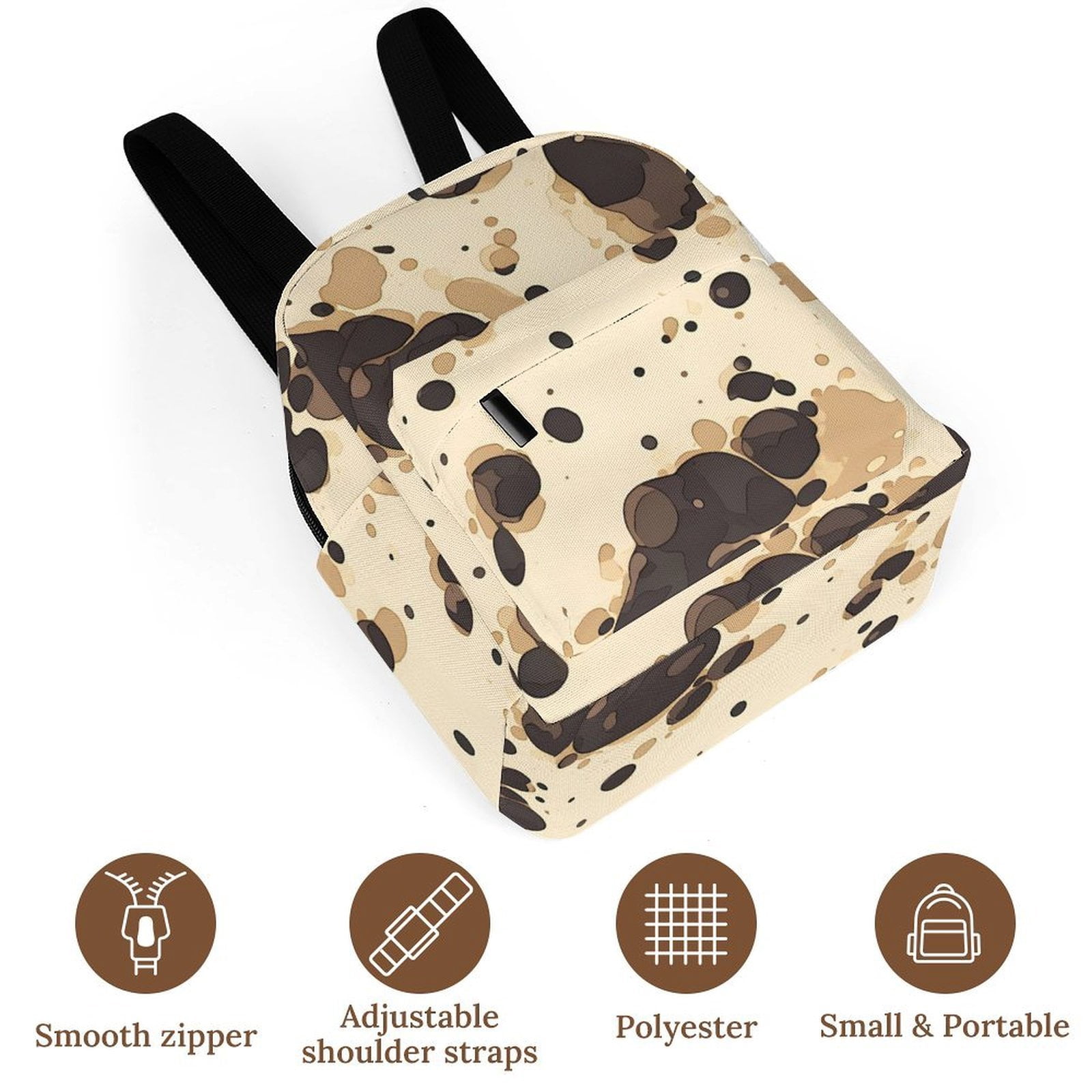 8.1×10in Casual Women'S Backpack With Anti-Contraction And Stretch For Sports Activities Travel Picnics Milk Cow Print Style Sienna_1